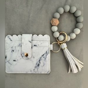 Silicone Beaded Bracelet Wristlet Keychain